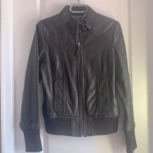 Brown Danier Leather Jacket with Fabric Lining - S